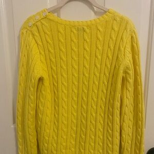 Bright Lemon Yellow Lands End Sweater Size XS Extra Small Xsmall
